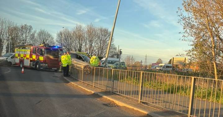 Live: Gloucester rush hour chaos after car crashes into barrier