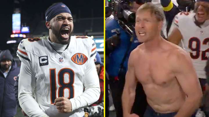 'Man of the people' - Caleb Williams responds after Ben Johnson rips off shirt to win Bears fans epic prize
