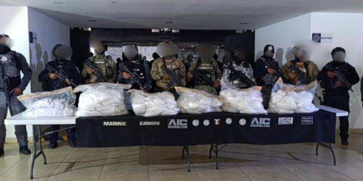 Catean narcobodega en Morelos: había más de 100 kg de cristal y precursores químicos