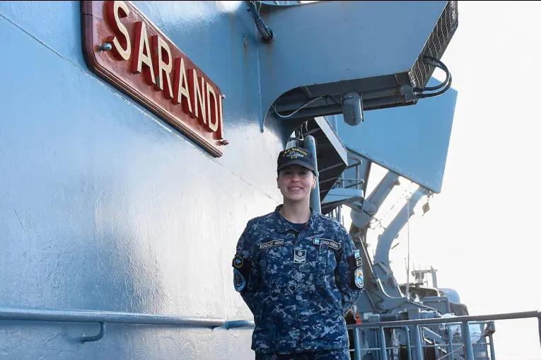 La marinera entrerriana y su vida en el mar a bordo del destructor ARA Sarandí: “es un orgullo”