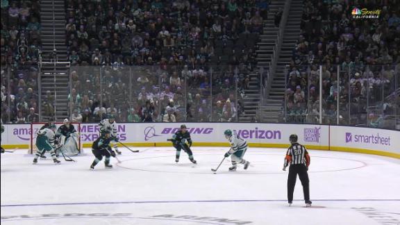 Grubauer stops all 19 shots in relief as the Kraken beat the Sharks...