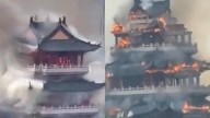 Incendio destruye pabellón de 1.500 años en el templo Yongqing, en China