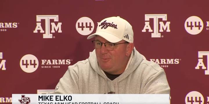 Watch: Texas A&M Head Football Coach Mike Elko speaks with media during Monday availability