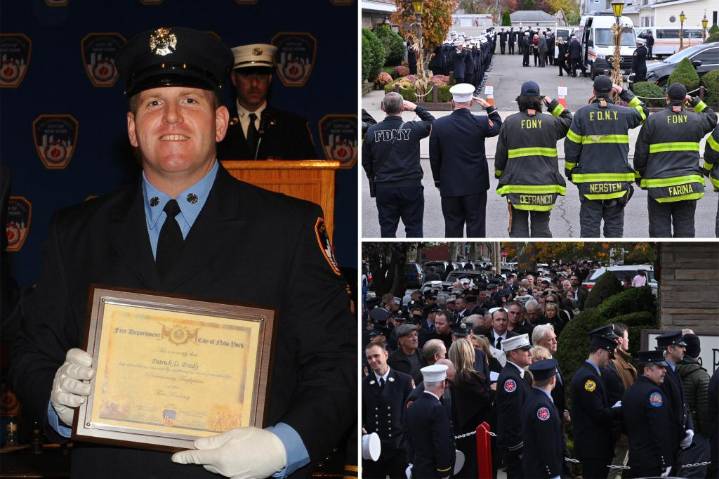Fallen FDNY hero Patrick Brady mourned by hundreds at funeral in Queens