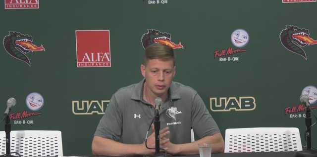 UAB interim head football coach discusses 2 players stabbed by another player on campus