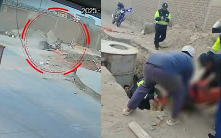 VES: Dos jóvenes en moto caen a forado por obras inconclusas y quedan en estado crítico