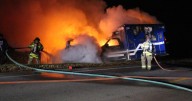 2 EMTs injured after Sullivan ambulance burns up in fiery crash