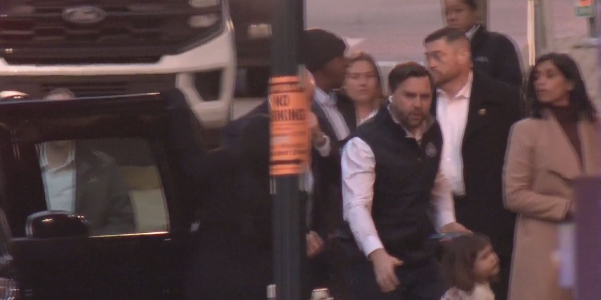 Vice President Vance arrives in downtown Lexington; motorcade causing some traffic delays