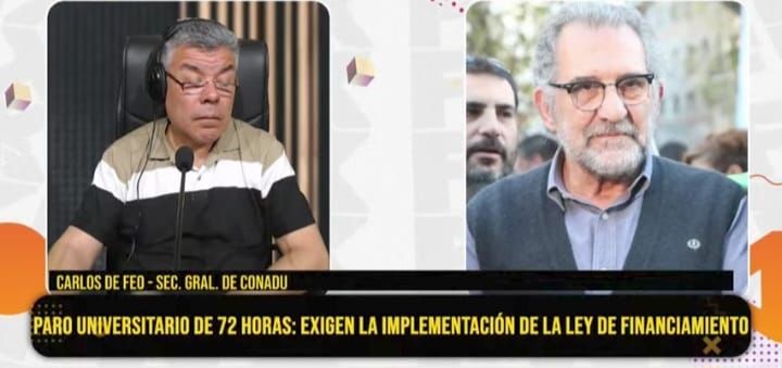 Carlos De Feo: “Más del 80% de los docentes universitarios está bajo la línea de pobreza”