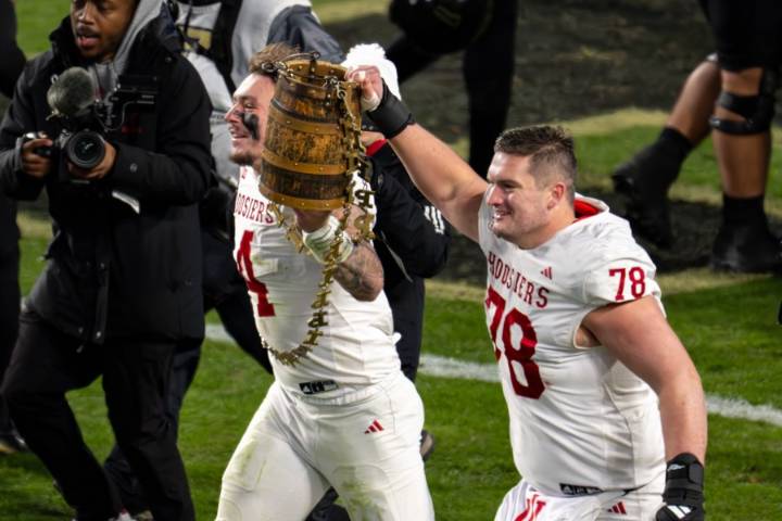No. 2 Indiana pursuing bigger goals after retaining Old Oaken Bucket at Purdue