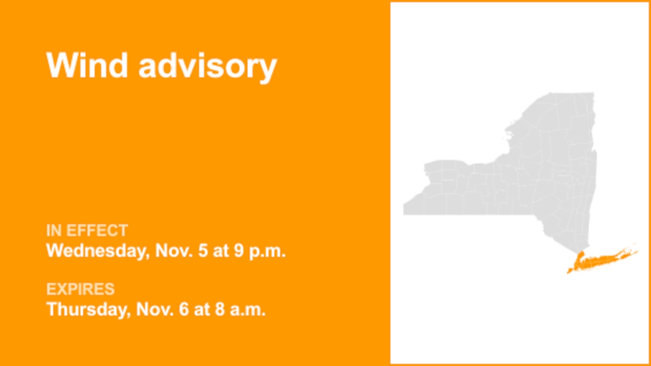 NY weather: Wind advisory in place for part of New York until Thursday morning