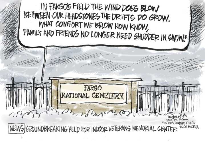Trygve Olson cartoon: Veterans Center