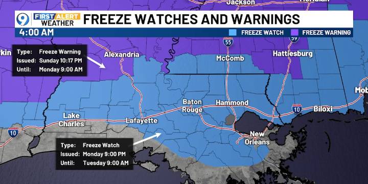 Chilly and breezy today, freeze Tuesday morning