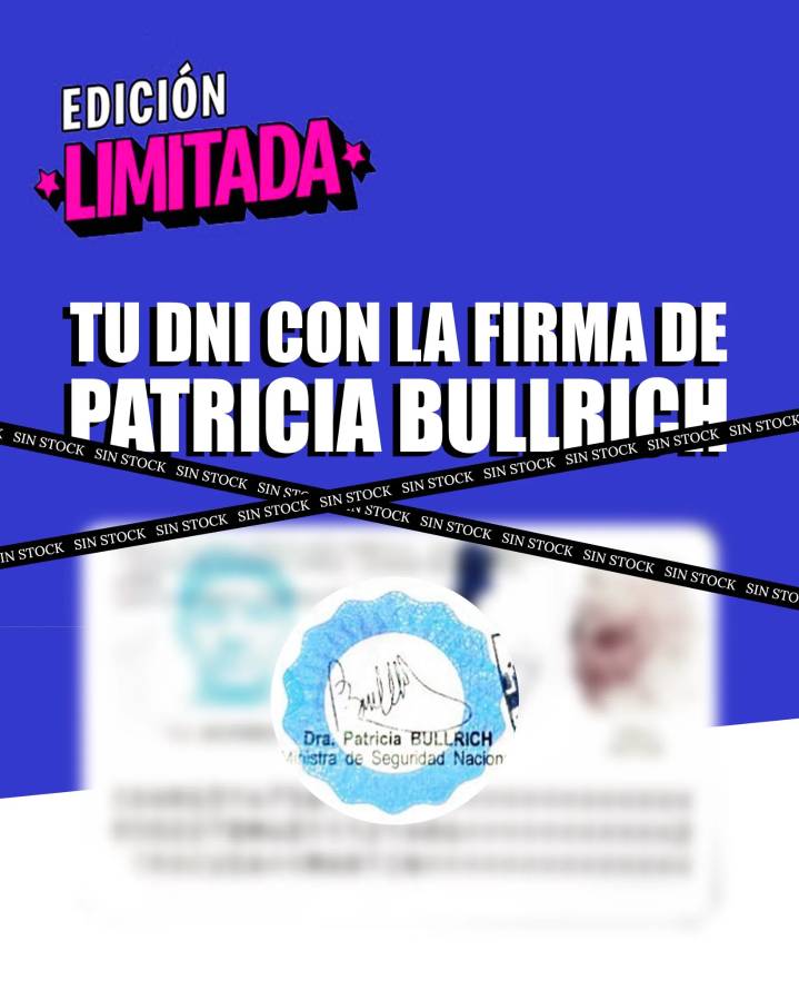 Curioso posteo de Bullrich sobre los DNI firmados por ella