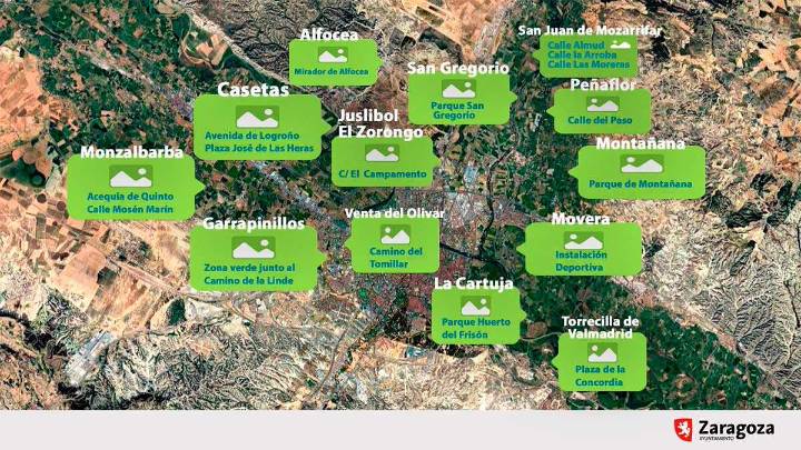 Zaragoza renovará siete parques infantiles y plantará 140 árboles en estos doce barrios