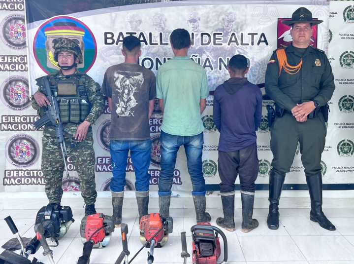 Fueron capturados tres hombres que presuntamente realizaban tala de árboles sin el permiso ambiental