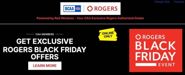 Rogers Offers Exclusive Black Friday Deals for CAA Members
