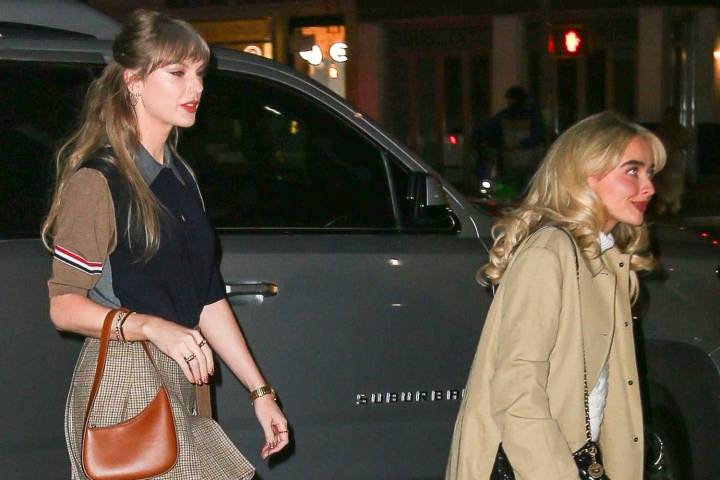 Taylor Swift Wears Nearly Gucci Platform Heels with Sabrina Carpenter
