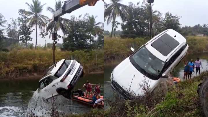Car falls into VC canal, driver escapes with minor injuries