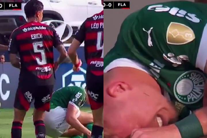 Polémica en la final de la Copa Libertadores: Erick Pulgar se salvó de la roja tras este terrible planchazo contra un jugador de Palmeiras