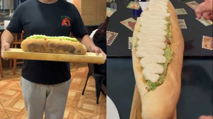 Talca sorprende con completo XXL de dos kilos: Aseguran que es el más grande de Chile