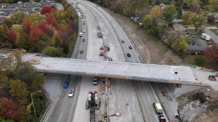 Hanna Avenue bridge over I-65 on Indy's south side set to reopen Monday