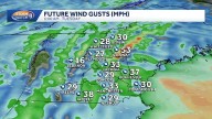 Some downpours possible Monday night in New Hampshire; very gusty winds expected Tuesday