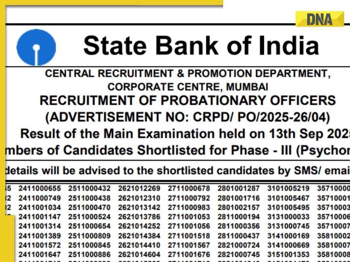 SBI PO Mains Result 2025 declared at sbi.co.in, get direct LINK to download resu