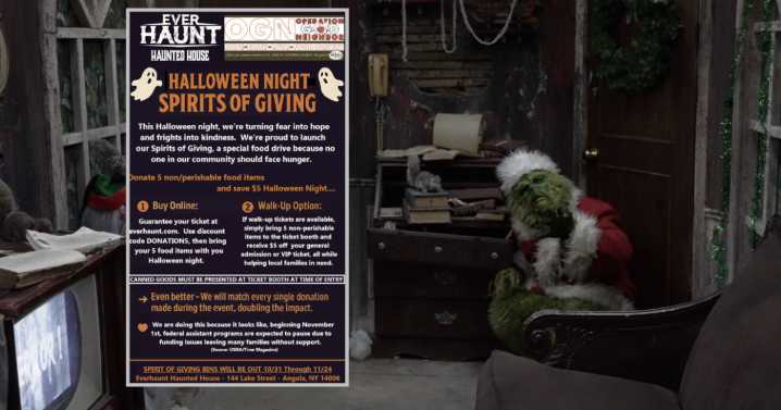 ‘Hopefully we can make an impact’: Angola haunted house hosts food drive for those losing SNAP benefits