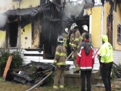 Abandoned house caught fire in Columbus