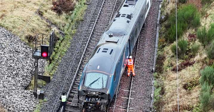 Photos of Glasgow train derailment in Cumbria after carriages hit landslide at 80mph