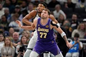 Doncic scores 41 to propel Lakers to NBA win over Bucks