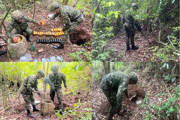 Ejército destruyó depósito de explosivos