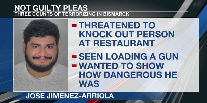 Bismarck man pleads not guilty to terrorizing after loading gun near restaurant