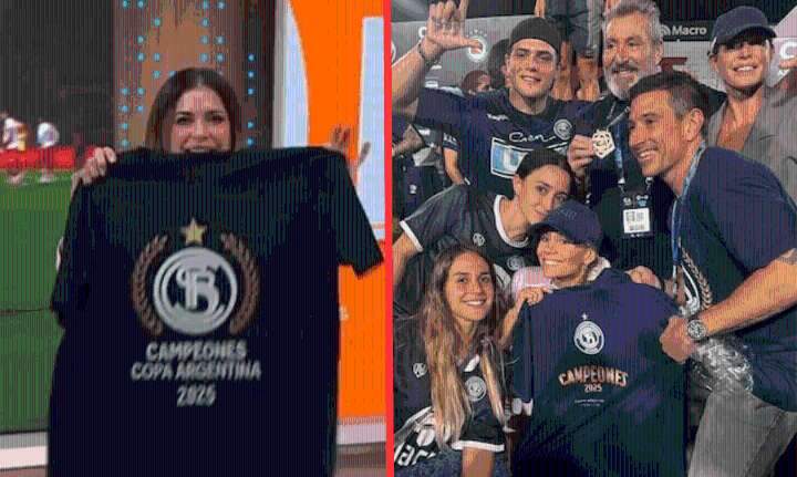 El alocado festejo de Pamela David tras la copa que ganó Independiente Rivadavia, el club de su marido
