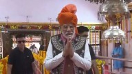 PM Modi holds roadshow in Narmada, offer prayers at Devmogra Temple
