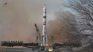 Soyuz rocket launches US-Russian crew to International Space Station with Thanksgiving Day liftoff