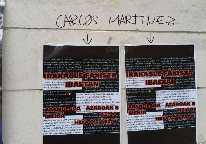 El profesor de la EHU Gorriarán denuncia pintadas contra su persona en San Sebastián: «La bestia engorda»