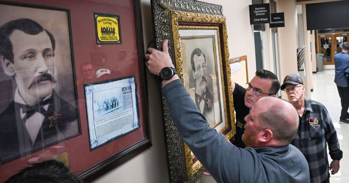 Portrait, gold badge of ‘Magnificent Seven,’ one of Spokane’s first sheriffs, now hangs in Spokane’s Public Safety Building