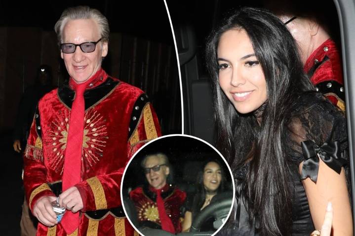 Bill Maher and Noor Alfallah leave Halloween party together after claiming they're ‘just friends’