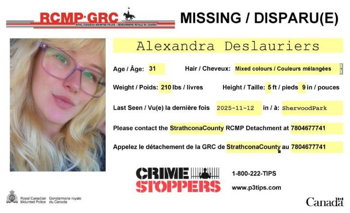 Strathcona County RCMP ask for public’s help in locating missing 31