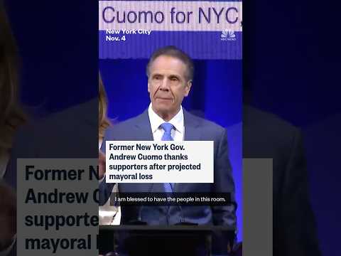 Former New York Gov. Andrew Cuomo thanks supports after projected mayoral loss