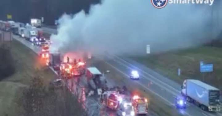 Vehicle fire closes I-24 EB near Monteagle