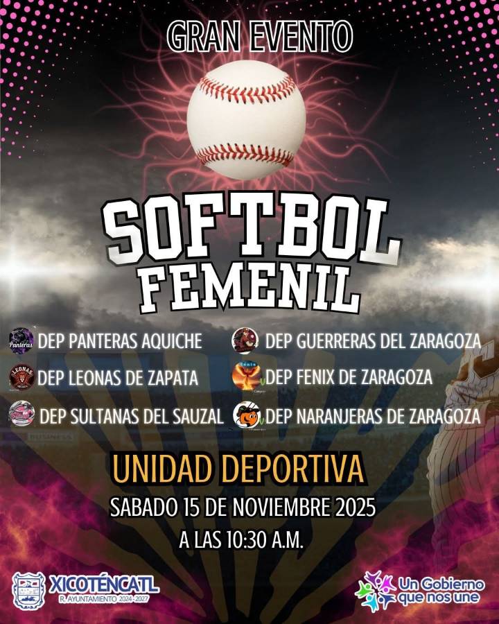 Gran evento de Softbol Femenil en Xicoténcatl