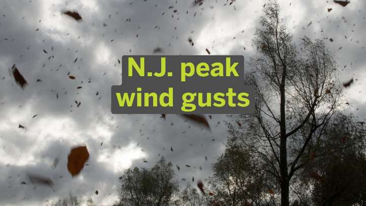 Fierce wind gusts top 50 mph overnight. Latest N.J. town