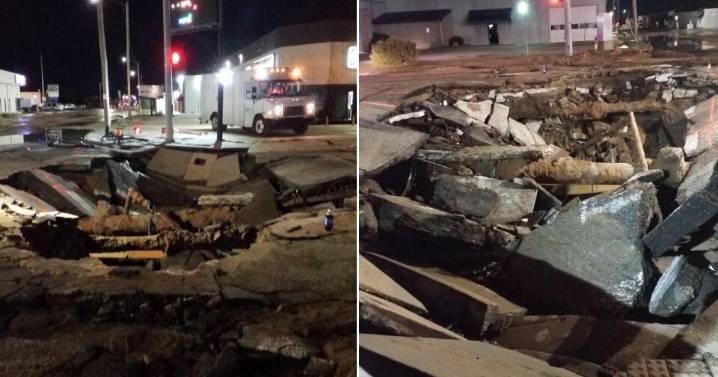 Overnight water main break near downtown Wichita reroutes traffic