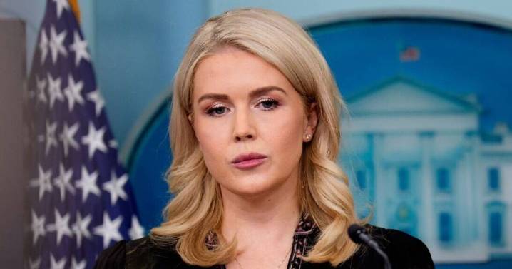 Trump's press secretary Karoline Leavitt tears up