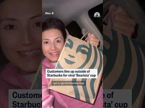 Customers line up outside Starbucks for viral 'Bearista' cup