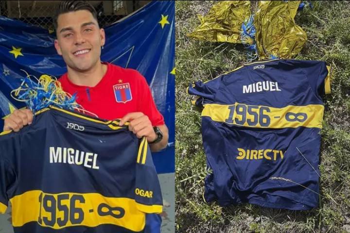 El uruguayo que encontró la camiseta homenaje a Russo se la entregó al hijo del DT