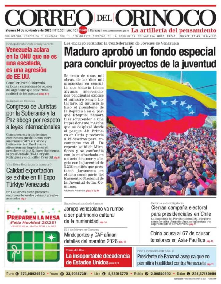 Edición Impresa Correo del Orinoco N° 5.331